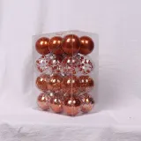 Merry Christmas 24 Pieces 6cm Transparent and Matte Christmas Tree Ornaments Hanging Balls Decoration
