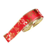 Merry Christmas 3 Rolls 2m Metallic Ribbon Xmas Gift Strap and Christmas Tree Decor