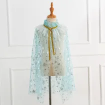 Green Pink Rainbow Fancy Princess Cape Gauze Outside Mermaid Veil