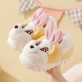 Toddler Kids Cartoon Cute Rabbit Cotton Plush Bunny Winter Warm Home Non-slip Shoes