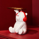 Home Ornament Bear Tray Resin Craft Desktop Figure Statue