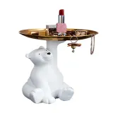 Home Polar Bear Tray Ornament Desktop Craft Ornament Figure Statue