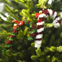 Christmas 2 Pieces Bell Crutch Candy Bar Christmas Ornament Decoration