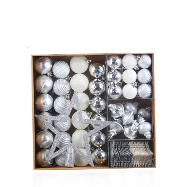Merry Christmas 80 Pieces Christmas Tree Ornaments Hanging Balls and Lights Decoration