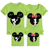 Family Matching Clothing Top Parent-kids Cartoon Mice Heart 2023 Family T-shirts