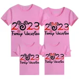 Family Matching Clothing Top Parent-kids Cartoon Mice 2023 Family Vacation Family T-shirts
