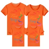 Family Matching Clothing Top Parent-kids Our First Trip 2023 Family T-shirts