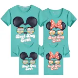 Family Matching Clothing Top Parent-kids Cartoon Mice Castle Sunglass Family T-shirts