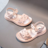 Kids Girl Soft Flat Non-slip Weaving Summer Sandals