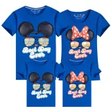 Family Matching Clothing Top Parent-kids Cartoon Mice Castle Sunglass Family T-shirts