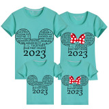 Family Matching Clothing Top Parent-kids Cartoon Mice Slogan 2023 Family T-shirts