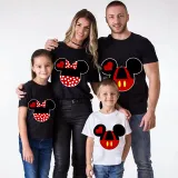 Family Matching Clothing Top Parent-kids Cartoon Mice Heart Family T-shirts