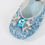 Girls Princess Glitter Sequins Crystal Gems Soft Soled Flat Dress Shoes