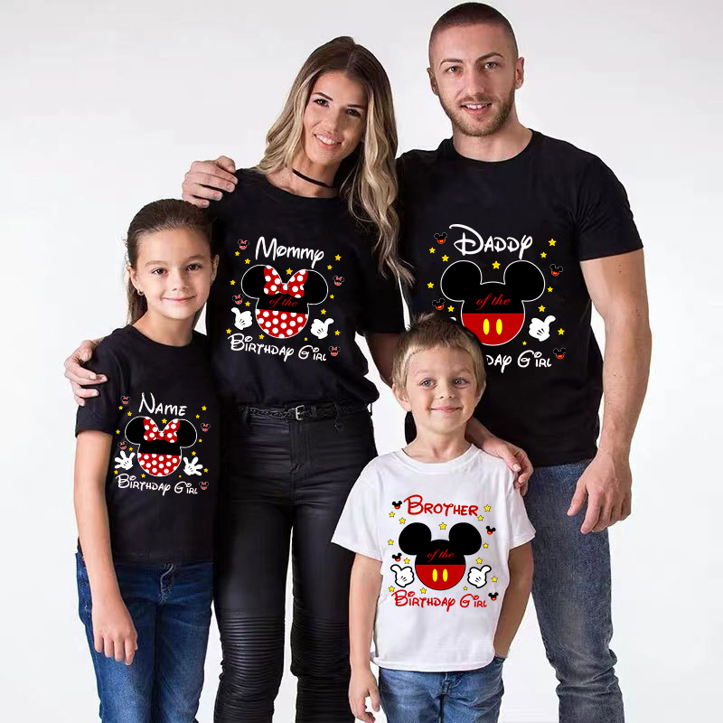 Family Matching Clothing Top Custom Name Birthday Party Celebration For Girls Mice Family T-shirts