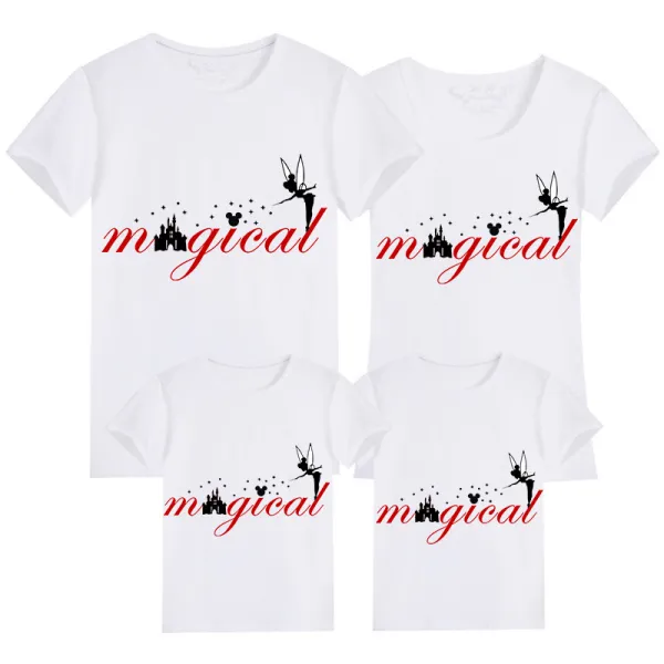 Family Matching Clothing Top Parent-kids Rainbow Magical Angel Family T-shirts