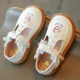 Kids Girl Soft Rubber Flats Lace Princess Dress Shoes