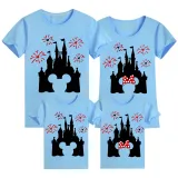 Family Matching Clothing Top Parent-kids Cartoon Mice Castle Family T-shirts