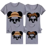 Family Matching Clothing Top Parent-kids Cartoon Mice Leopard Sunglass Family T-shirts