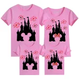 Family Matching Clothing Top Parent-kids Cartoon Mice Castle Family T-shirts