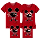 Family Matching Clothing Top Parent-kids Cartoon Mice Pirate Family T-shirts