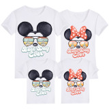 Family Matching Clothing Top Parent-kids Cartoon Mice Castle Sunglass Family T-shirts