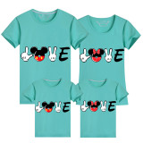 Family Matching Clothing Top Parent-kids Cartoon Mice Love Family T-shirts