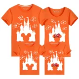 Family Matching Clothing Top Parent-kids Cartoon Mice Castle Family T-shirts