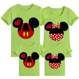Family Matching Clothing Top Parent-kids Cartoon Mice Heart Family T-shirts