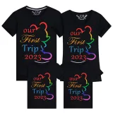 Family Matching Clothing Top Parent-kids Our First Trip 2023 Family T-shirts