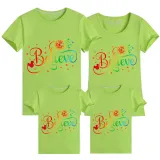Family Matching Clothing Top Parent-kids Rainbow Believe Family T-shirts