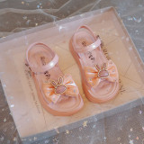 Kids Girl Bowknot Cute Bunny Soft Flat Summer Sandal Shoes