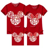 Family Matching Clothing Top Parent-kids Cartoon Mice Print Family T-shirts