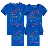 Family Matching Clothing Top Parent-kids Our First Trip 2023 Family T-shirts