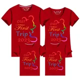 Family Matching Clothing Top Parent-kids Our First Trip 2023 Family T-shirts