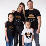 Family Matching Clothing Top Parent-kids Cartoon Mice Leopard Sunglass Family T-shirts
