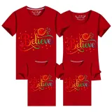 Family Matching Clothing Top Parent-kids Rainbow Believe Family T-shirts