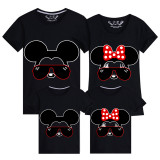 Family Matching Clothing Top Parent-kids Cartoon Mice With Sunglasses Family T-shirts