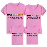 Family Matching Clothing Top Parent-kids Cartoon Mice&Dogs Friends Family T-shirts