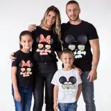 Family Matching Clothing Top Parent-kids Cartoon Mice Castle Sunglass Family T-shirts