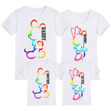 Family Matching Clothing Top Parent-kids Cartoon Mice Rainbow Family T-shirts