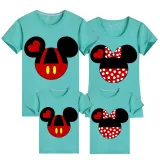 Family Matching Clothing Top Parent-kids Cartoon Mice Heart Family T-shirts
