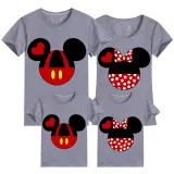 Family Matching Clothing Top Parent-kids Cartoon Mice Heart Family T-shirts