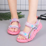 Kids Girl LED Light Up Princess Velcro Summer Shoes Sports Sadals