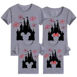 Family Matching Clothing Top Parent-kids Cartoon Mice Castle Family T-shirts