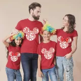 Family Matching Clothing Top Parent-kids Cartoon Mice Print Family T-shirts