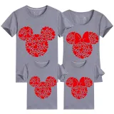 Family Matching Clothing Top Parent-kids Cartoon Mice Heart Family T-shirts