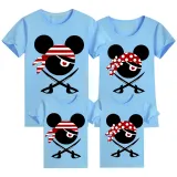 Family Matching Clothing Top Parent-kids Cartoon Mice Pirate Family T-shirts