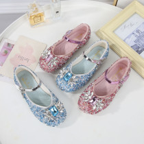 Girls Princess Glitter Sequins Crystal Gems Soft Soled Flat Dress Shoes