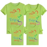 Family Matching Clothing Top Parent-kids Our First Trip 2023 Family T-shirts