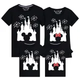 Family Matching Clothing Top Parent-kids Cartoon Mice Castle Family T-shirts